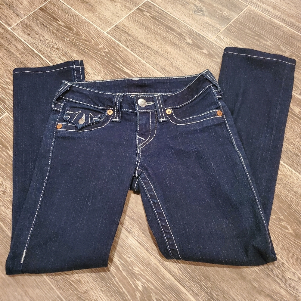 True Religion Dark Wash Billie Straight Jeans 25